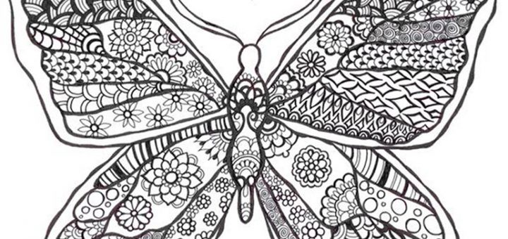 schöne ausmalbilder für erwachsene schmetterling