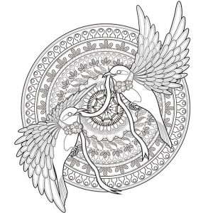 Mandala mit Vogel zum ausdrucken Schwierige